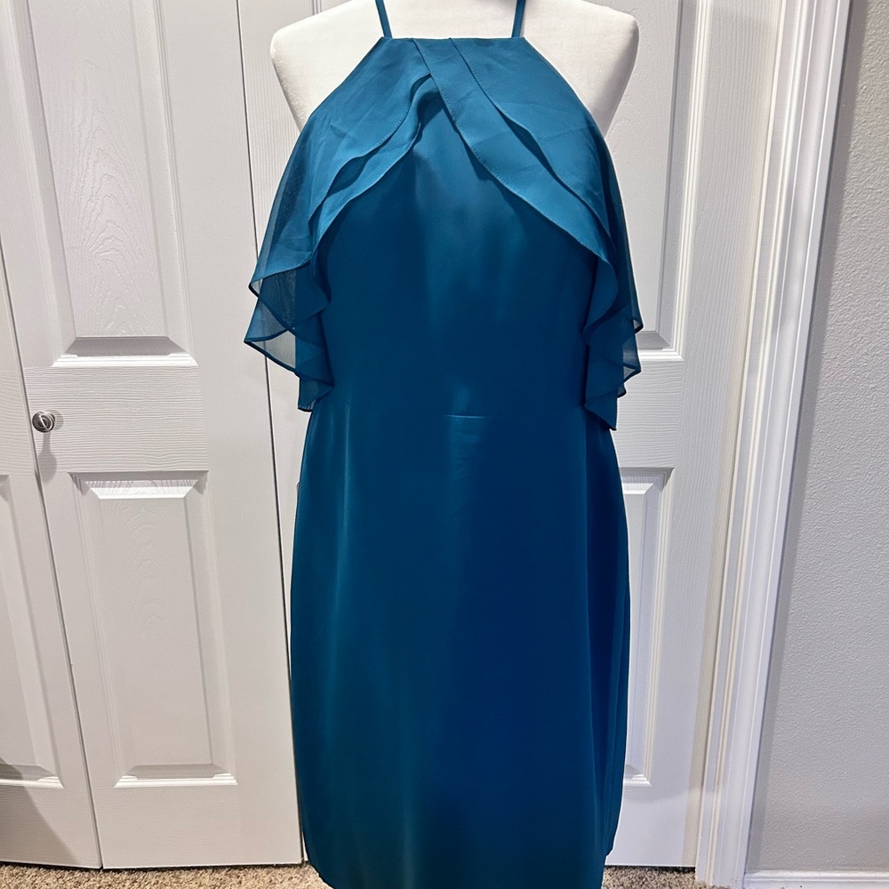 Elegant Teal Halter Dress